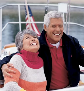 Older couple with looking for gum disease treatment dentist in Westchester County