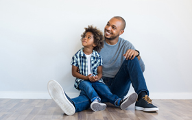 Father and son happy with their visit to white plains family and children's dentist